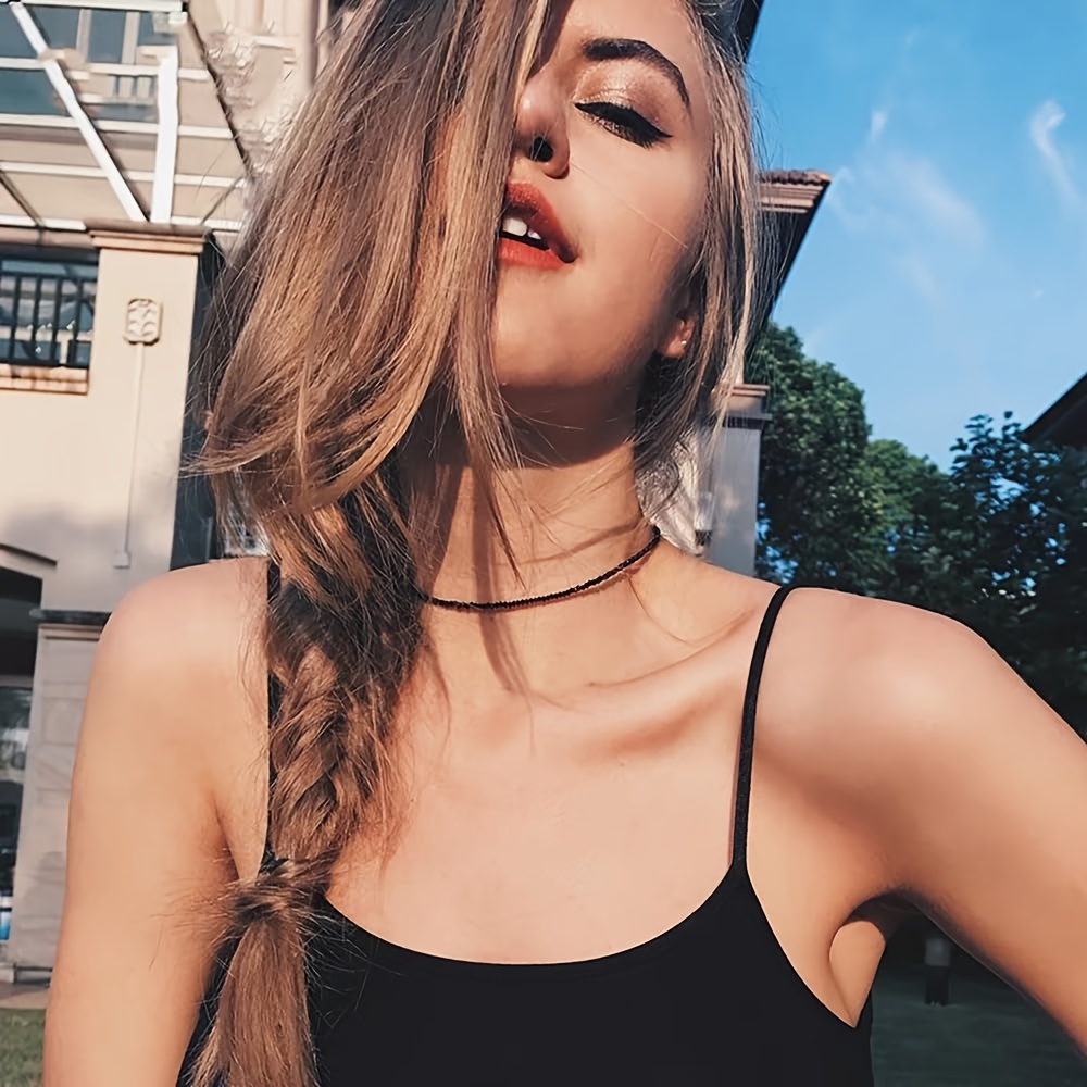 Minimalist Bead Short Necklace Sleek Matte Finish Delicate Chain